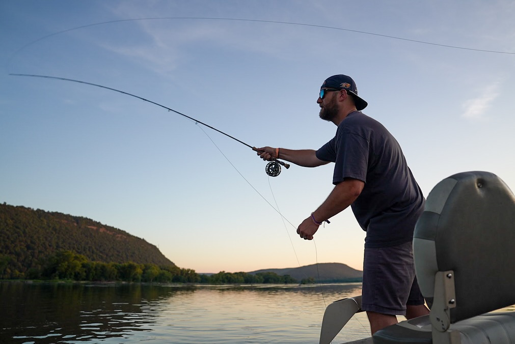 Kyle Walters fishing on the Susquehanna River